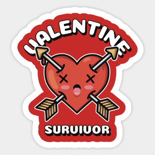 Valentine Survivor Funny Anti Valentines Day Gift Sticker